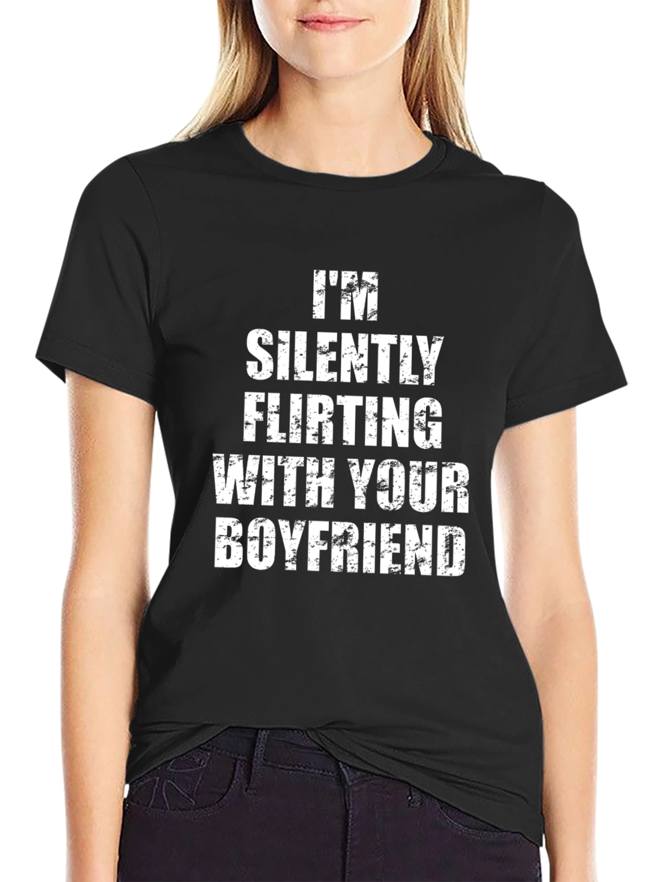 Flirty Boyfriend Tee - Black Graphic T-Shirt