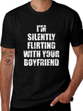 Flirty Boyfriend Tee - Black Graphic T-Shirt