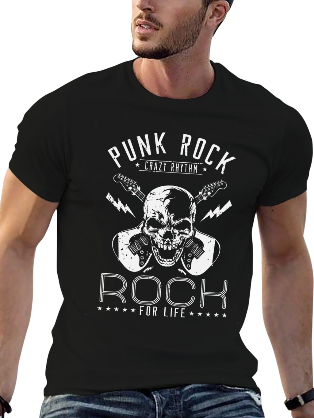 Punk Rock Skull Graphic Tee
