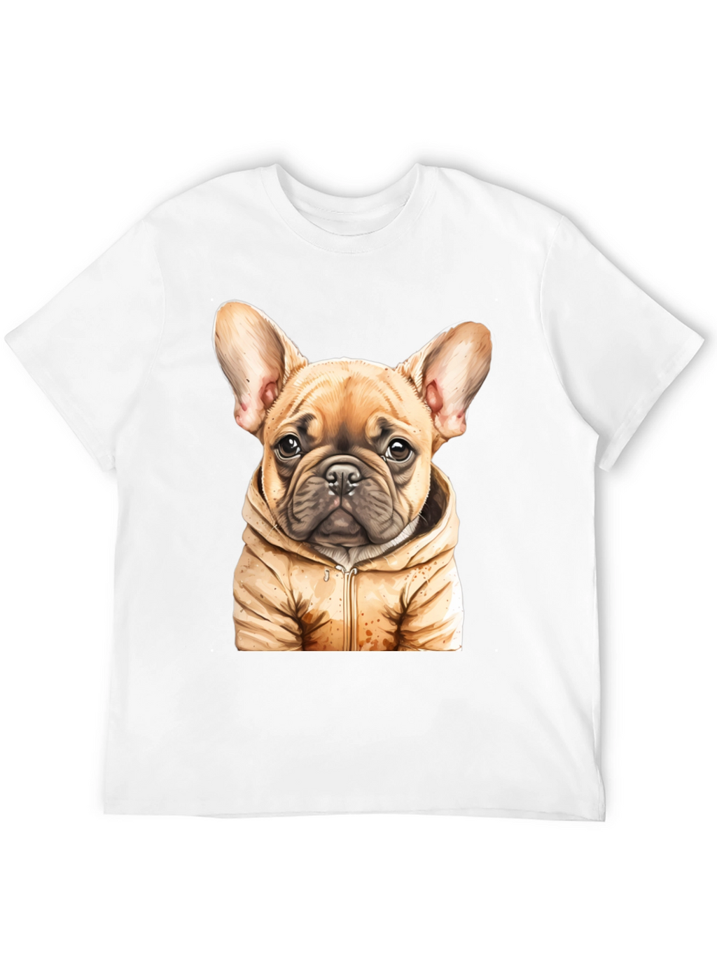 Bulldog Puppy in Hoodie Graphic Tee