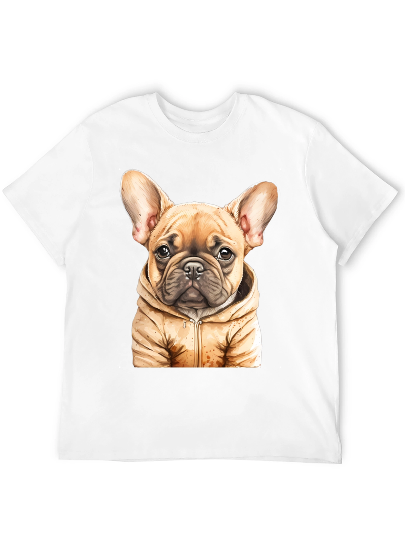 Bulldog Puppy in Hoodie Graphic Tee