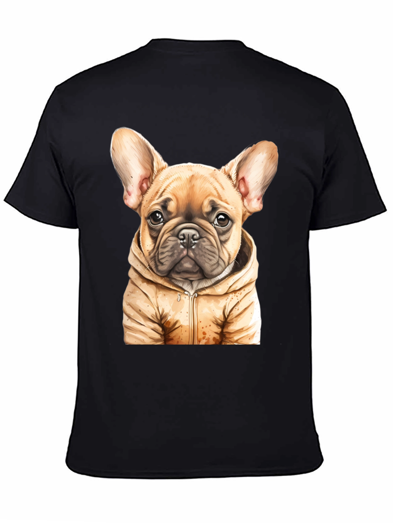 Bulldog Puppy in Hoodie Graphic Tee