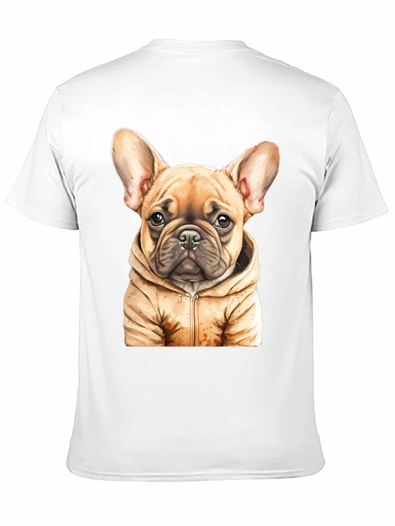 Bulldog Puppy in Hoodie Graphic Tee