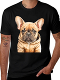 Bulldog Puppy in Hoodie Graphic Tee