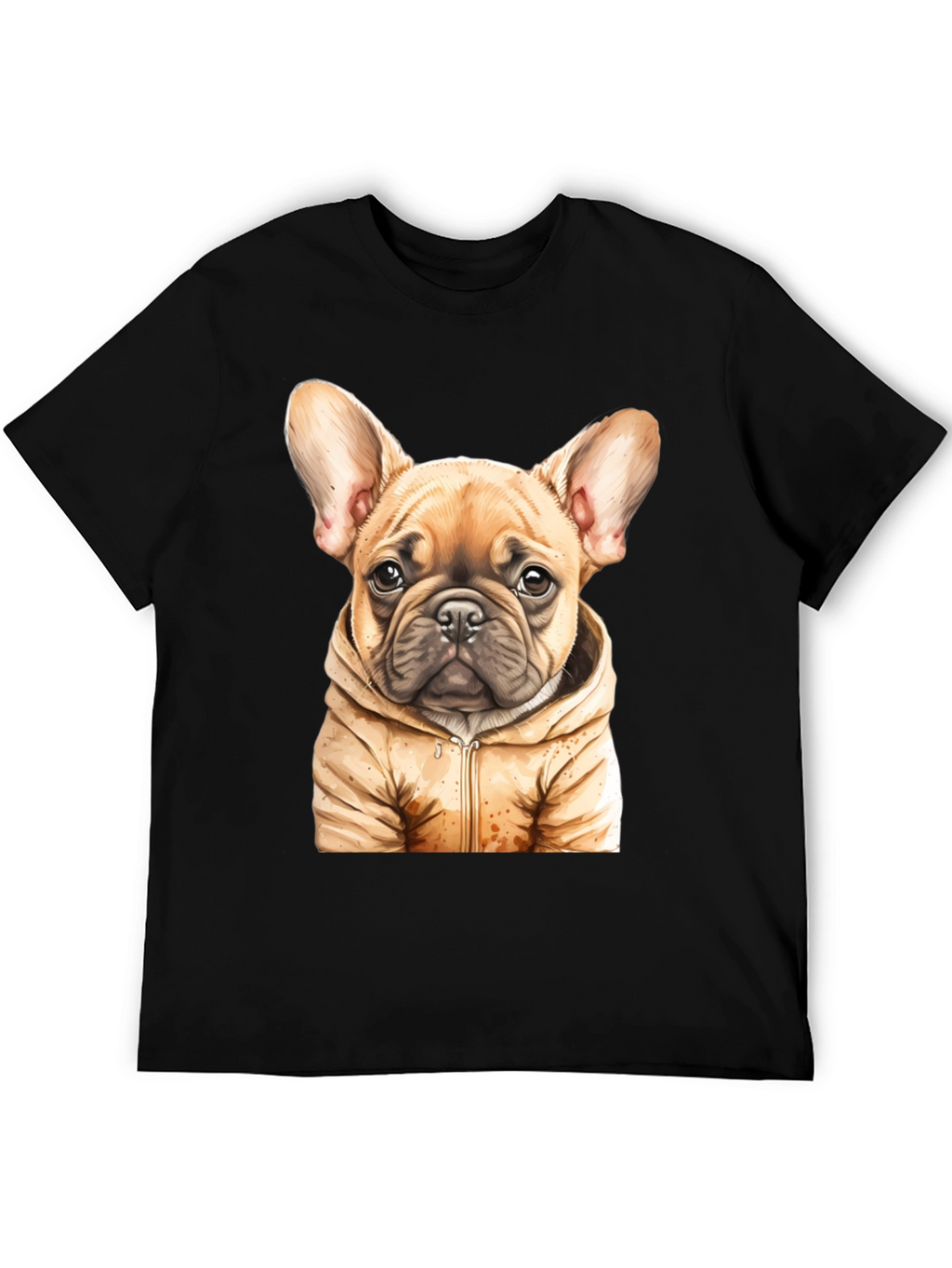 Bulldog Puppy in Hoodie Graphic Tee