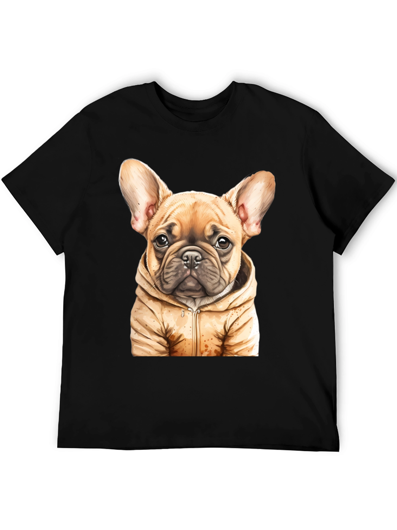 Bulldog Puppy in Hoodie Graphic Tee