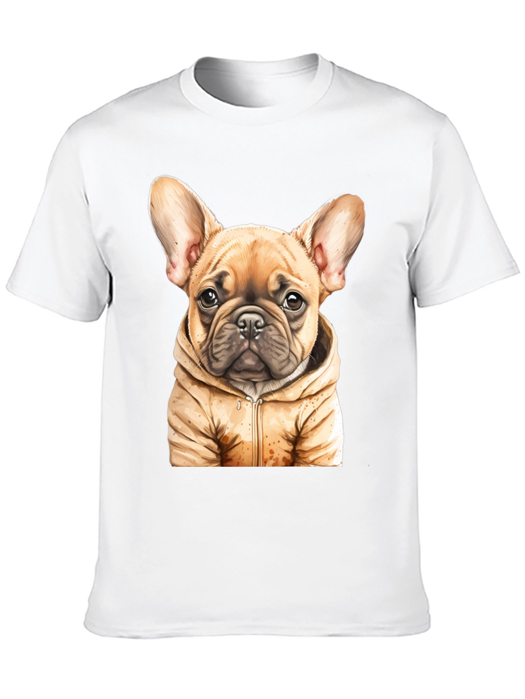 Bulldog Puppy in Hoodie Graphic Tee