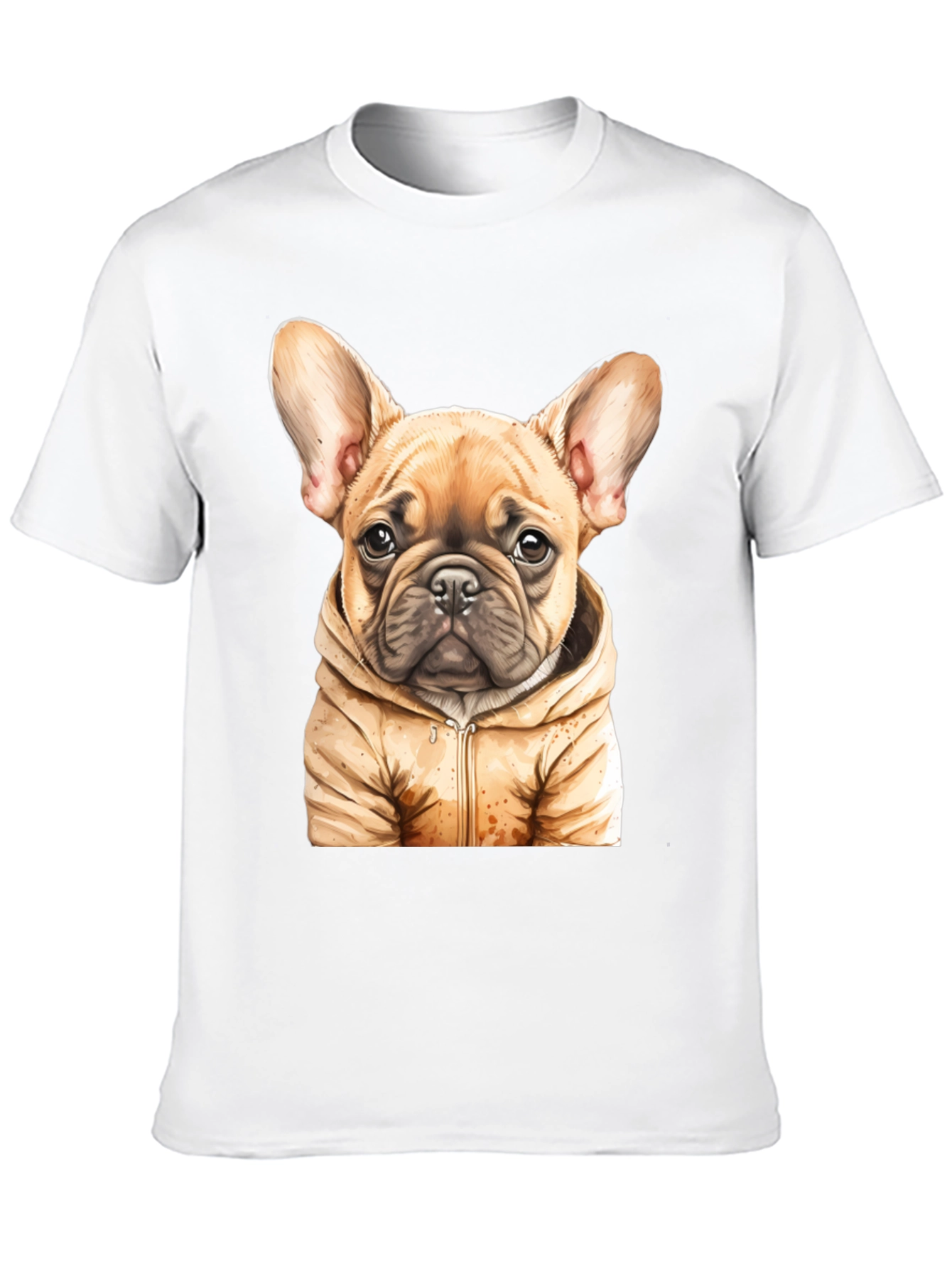 Bulldog Puppy in Hoodie Graphic Tee