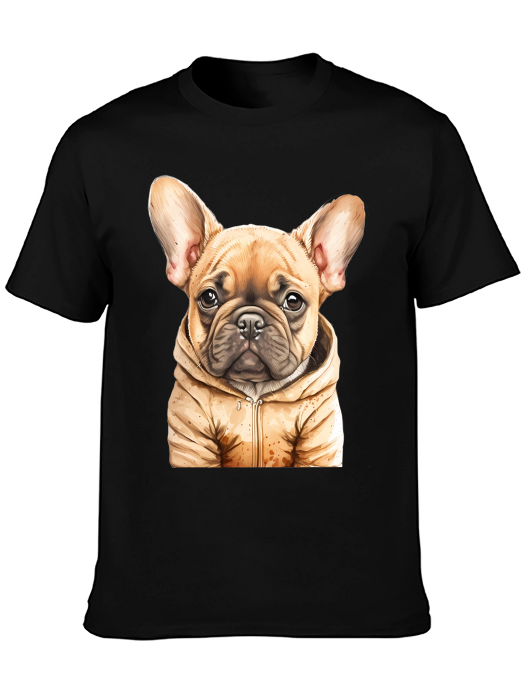 Bulldog Puppy in Hoodie Graphic Tee