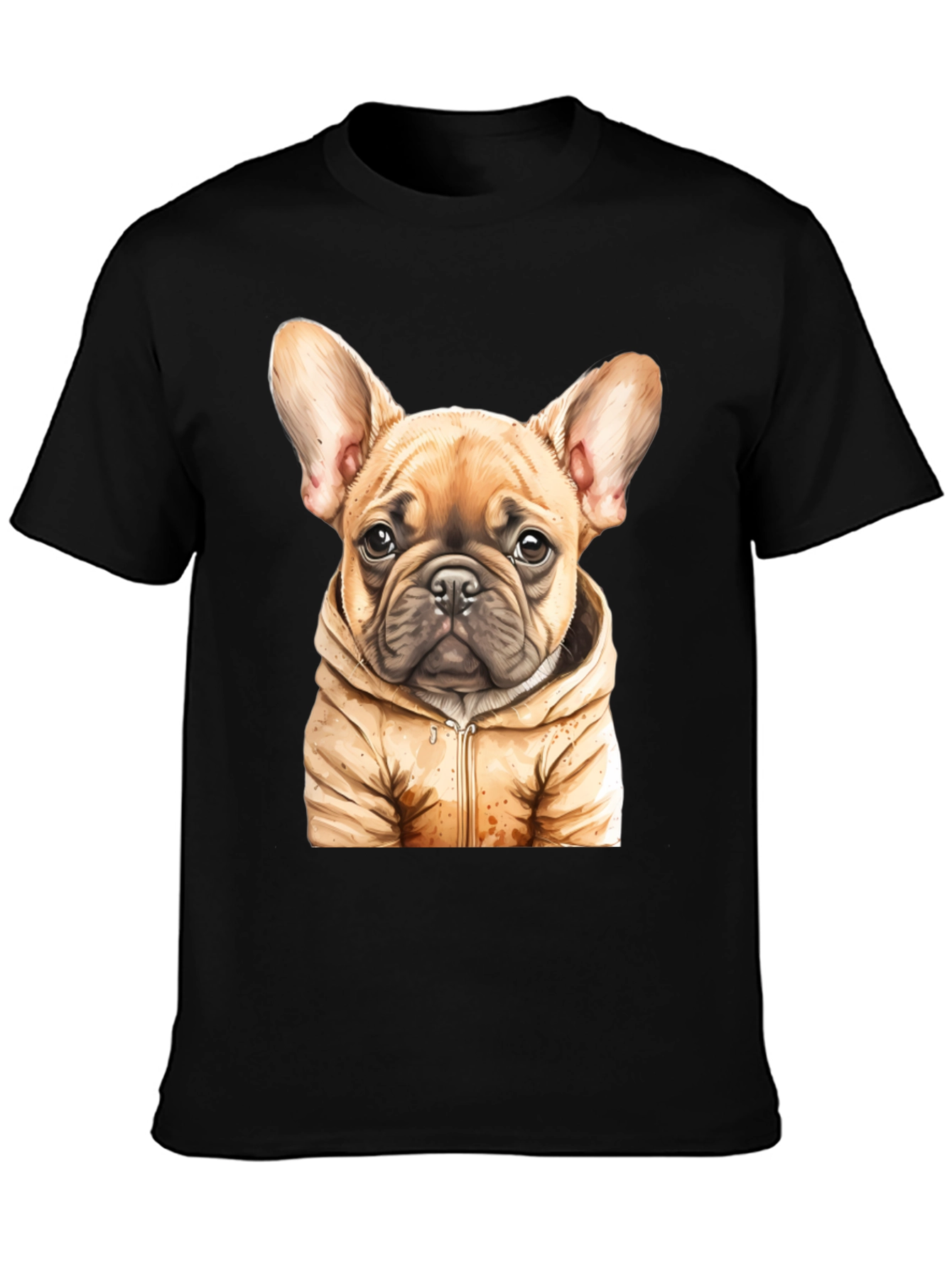 Bulldog Puppy in Hoodie Graphic Tee