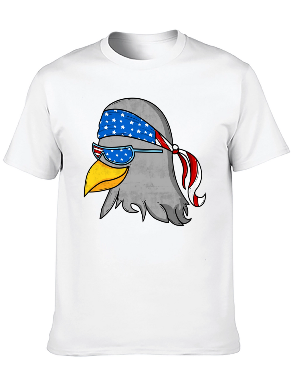 Patriotic Eagle Graphic Tee - Black Cotton T-Shirt