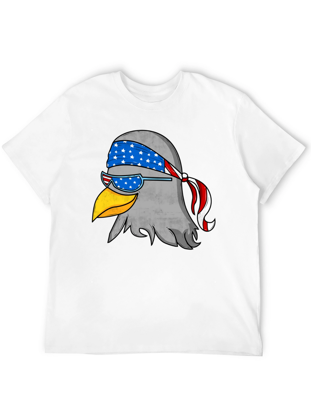 Patriotic Eagle Graphic Tee - Black Cotton T-Shirt