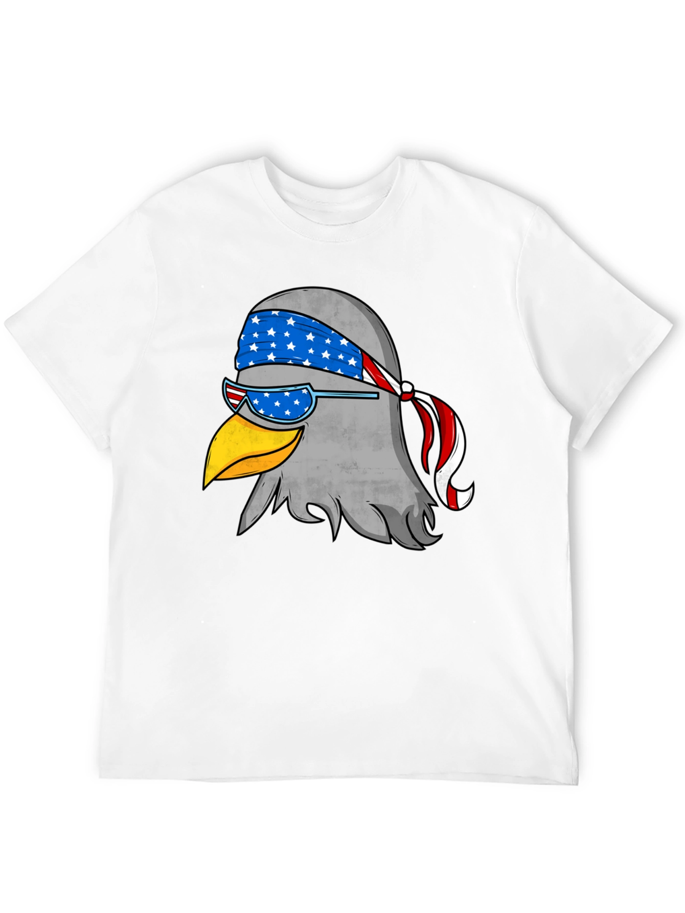 Patriotic Eagle Graphic Tee - Black Cotton T-Shirt