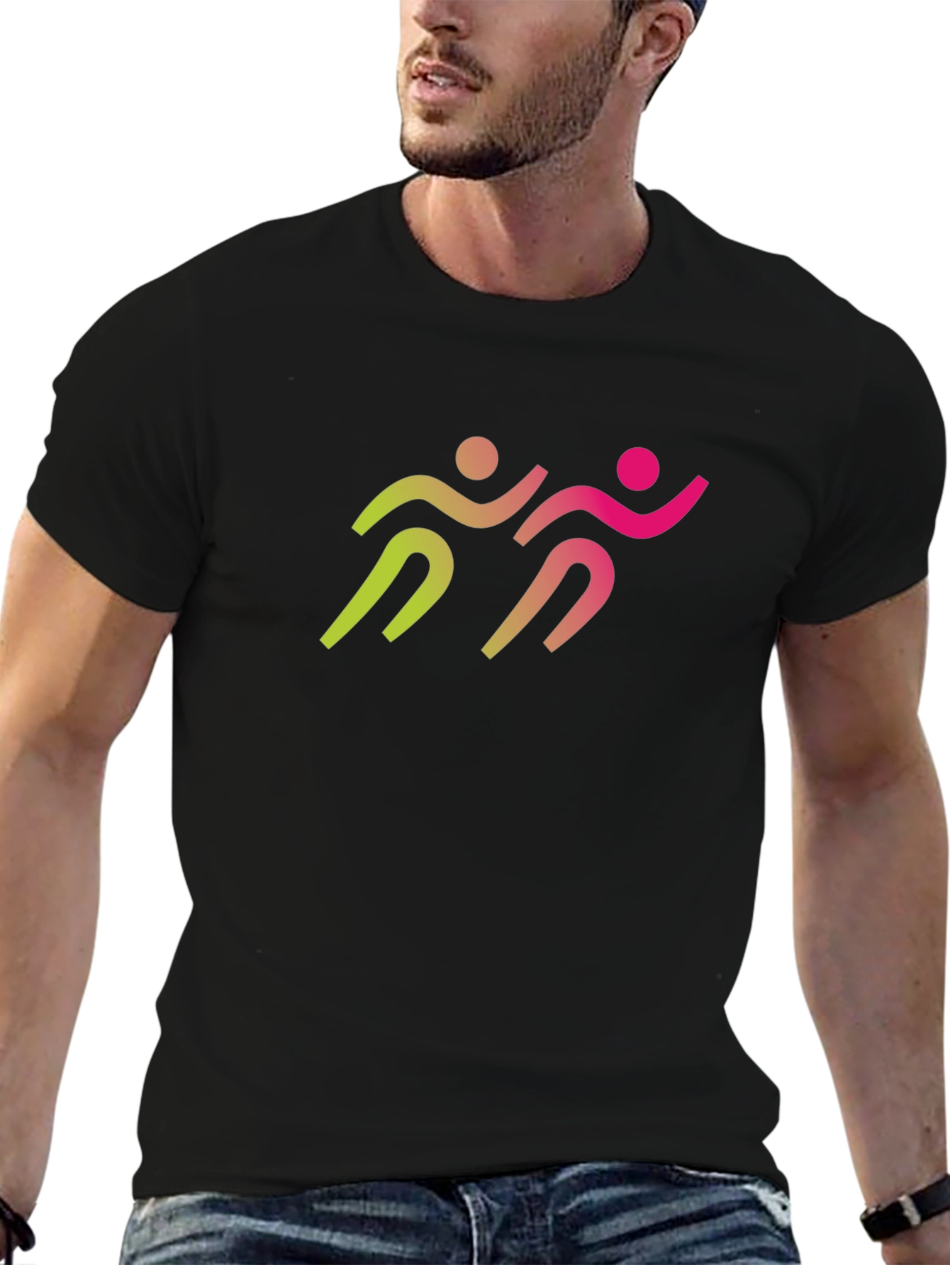 Runner Graphic Tee - Black Cotton Blend