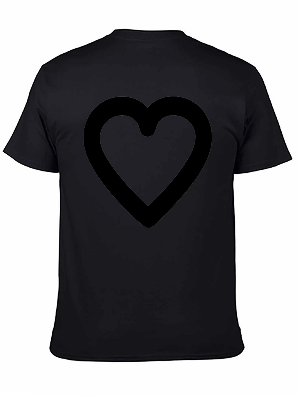 Black Heart Outline Graphic Tee - Casual Comfort