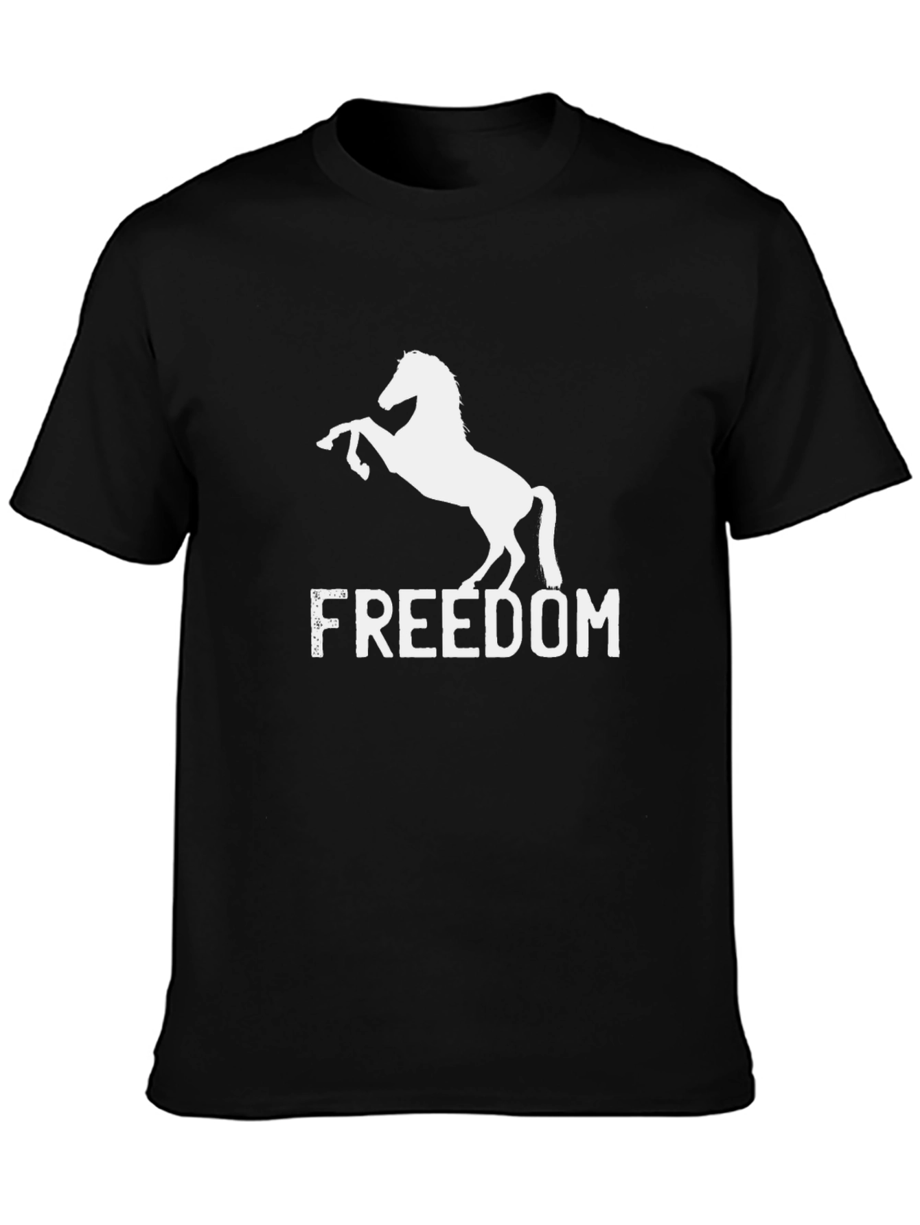 Freedom Horse Graphic T-Shirt - Black Cotton Tee