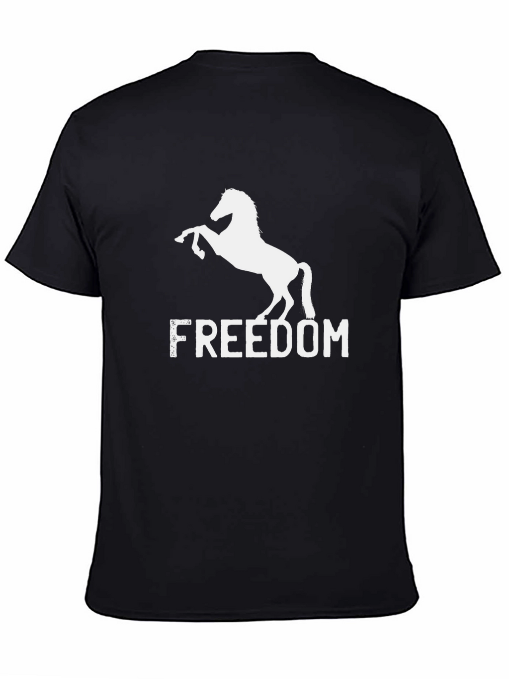 Freedom Horse Graphic T-Shirt - Black Cotton Tee