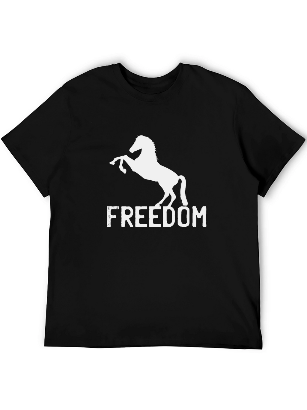 Freedom Horse Graphic T-Shirt - Black Cotton Tee