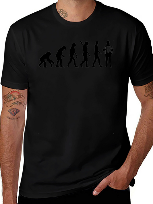 Evolution Accordion Player T-Shirt Funny Musical Tee