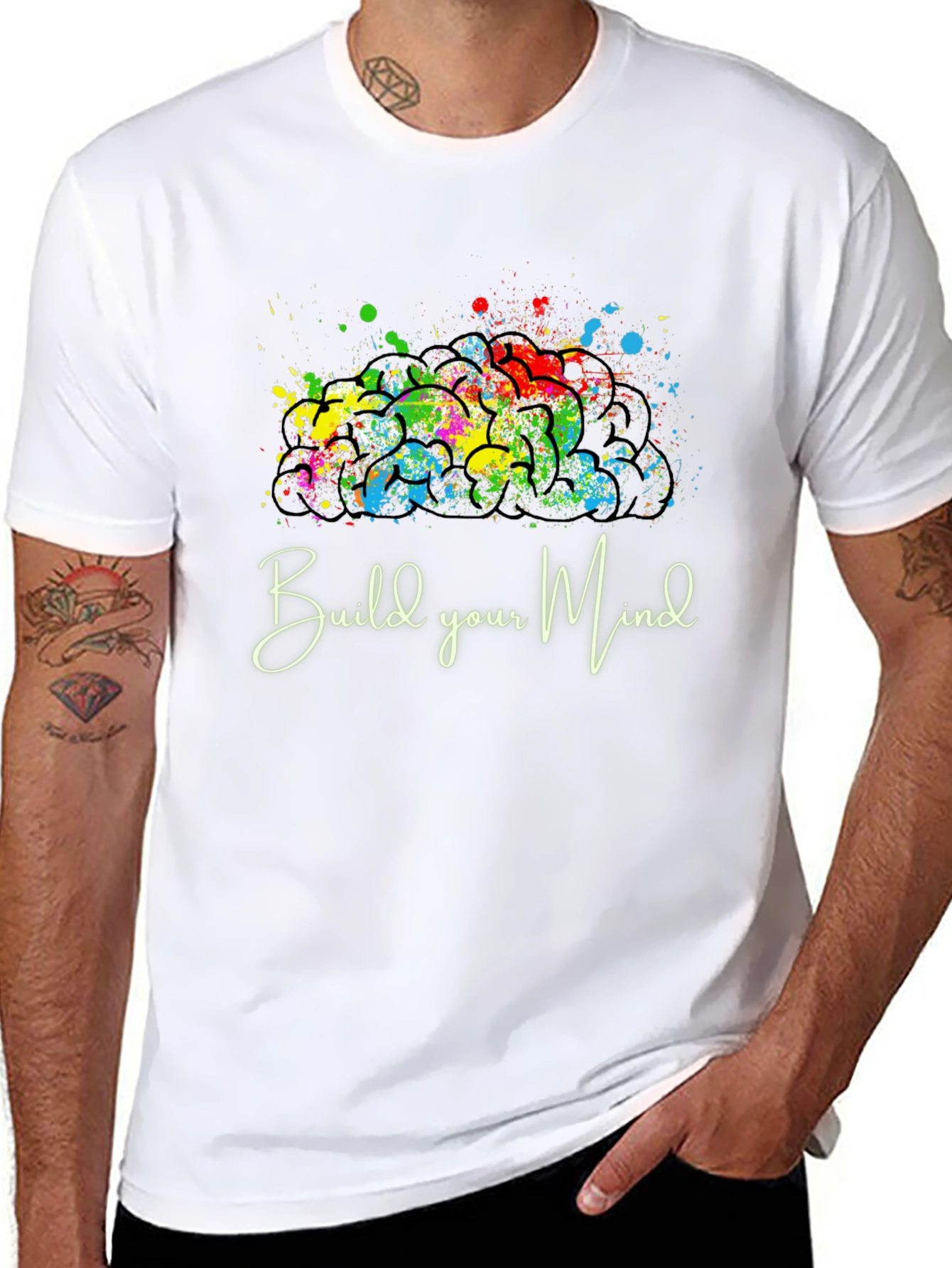 Build Your Mind Graphic Tee - Black Casual Shirt