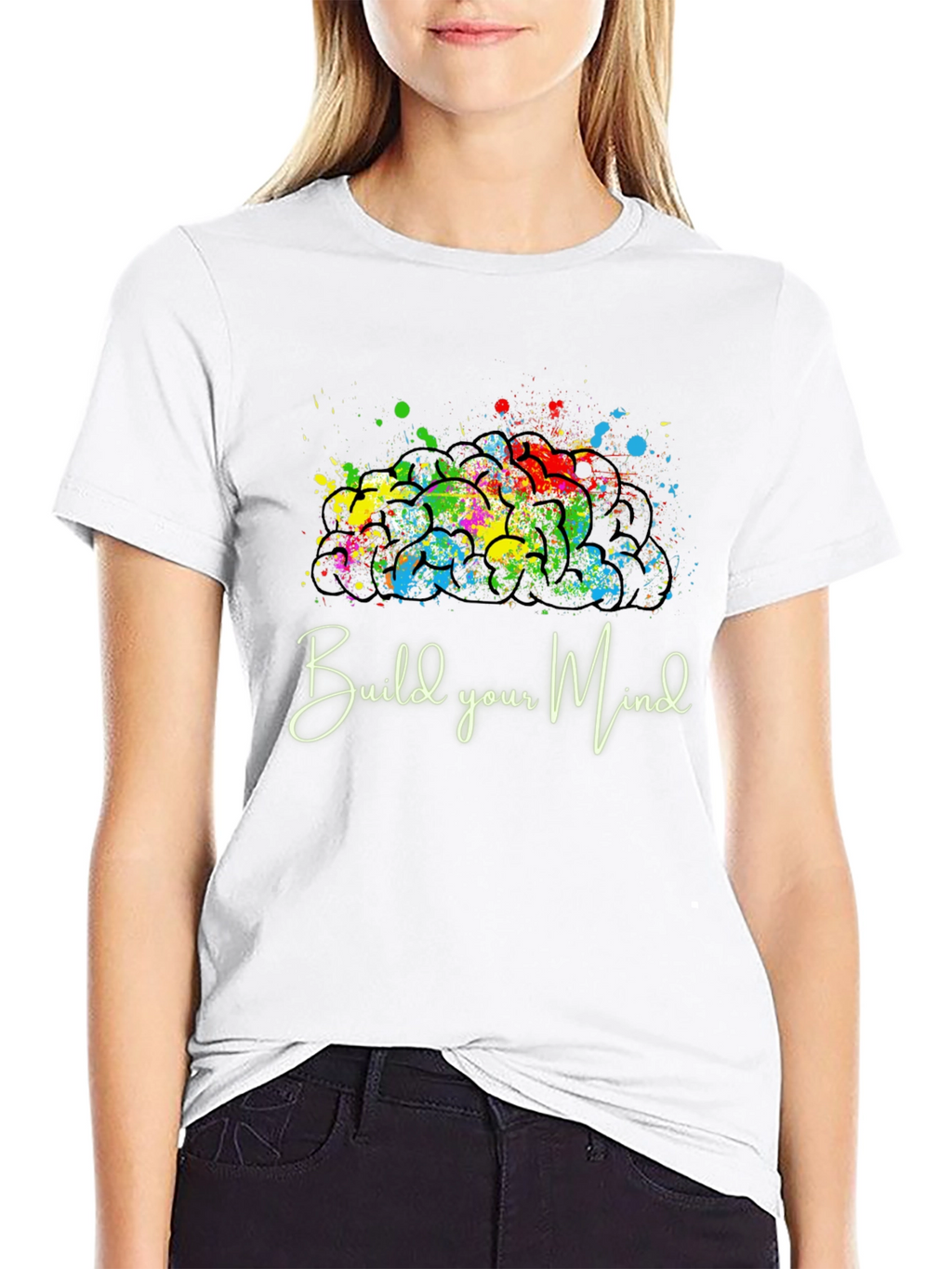 Build Your Mind Graphic Tee - Black Casual Shirt