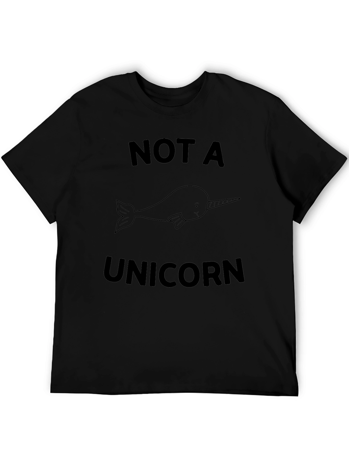 Not A Unicorn Narwhal Black T-Shirt