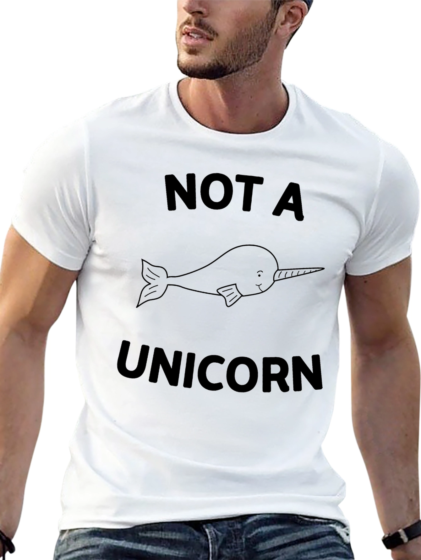 Not A Unicorn Narwhal Black T-Shirt