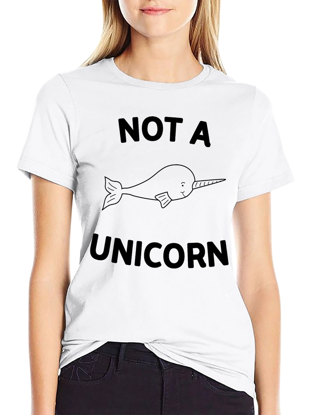 Not A Unicorn Narwhal Black T-Shirt