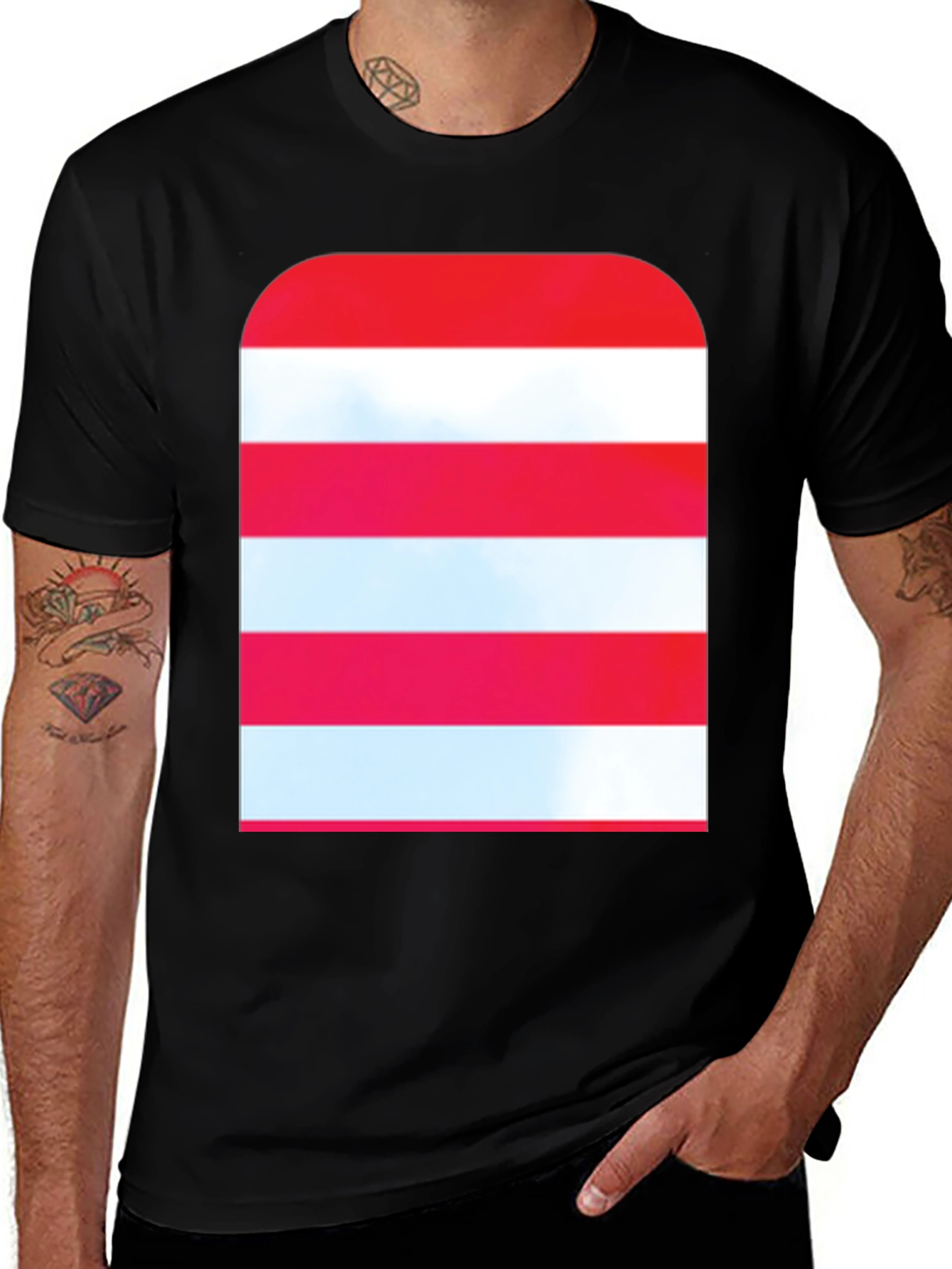 Striped Graphic Tee - Modern Casual Style