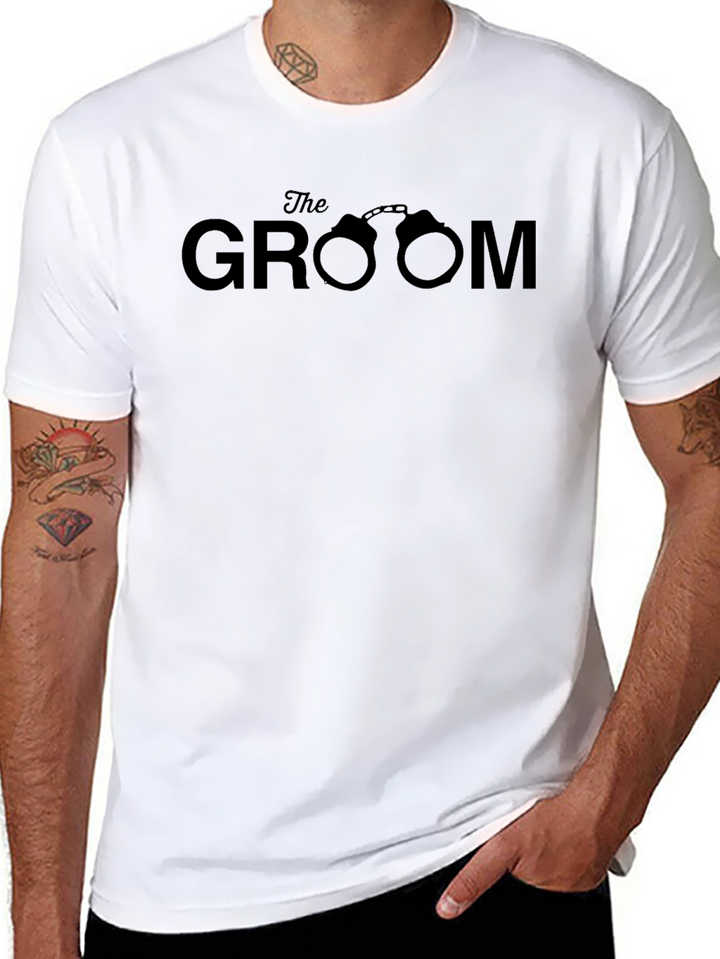 Groom Handcuffs Graphic T-Shirt - Bachelor Party Tee