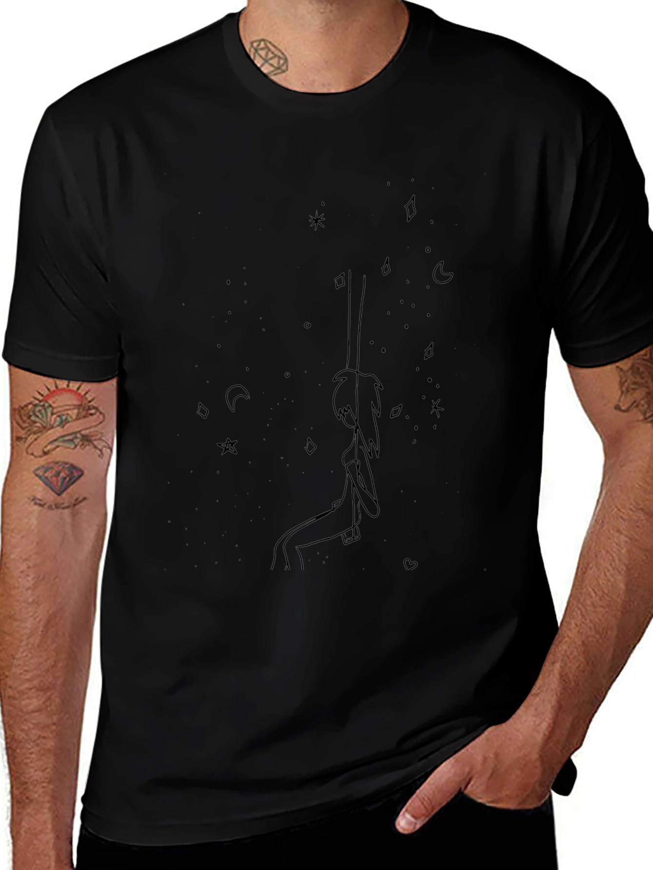 Silhouette Dreamer T-Shirt - Black Cotton Tee