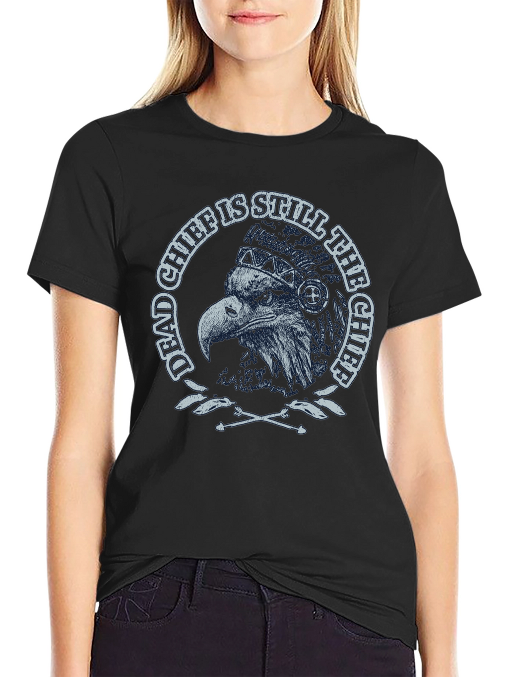 Dead Chief Eagle Graphic Tee - Black Cotton T-Shirt
