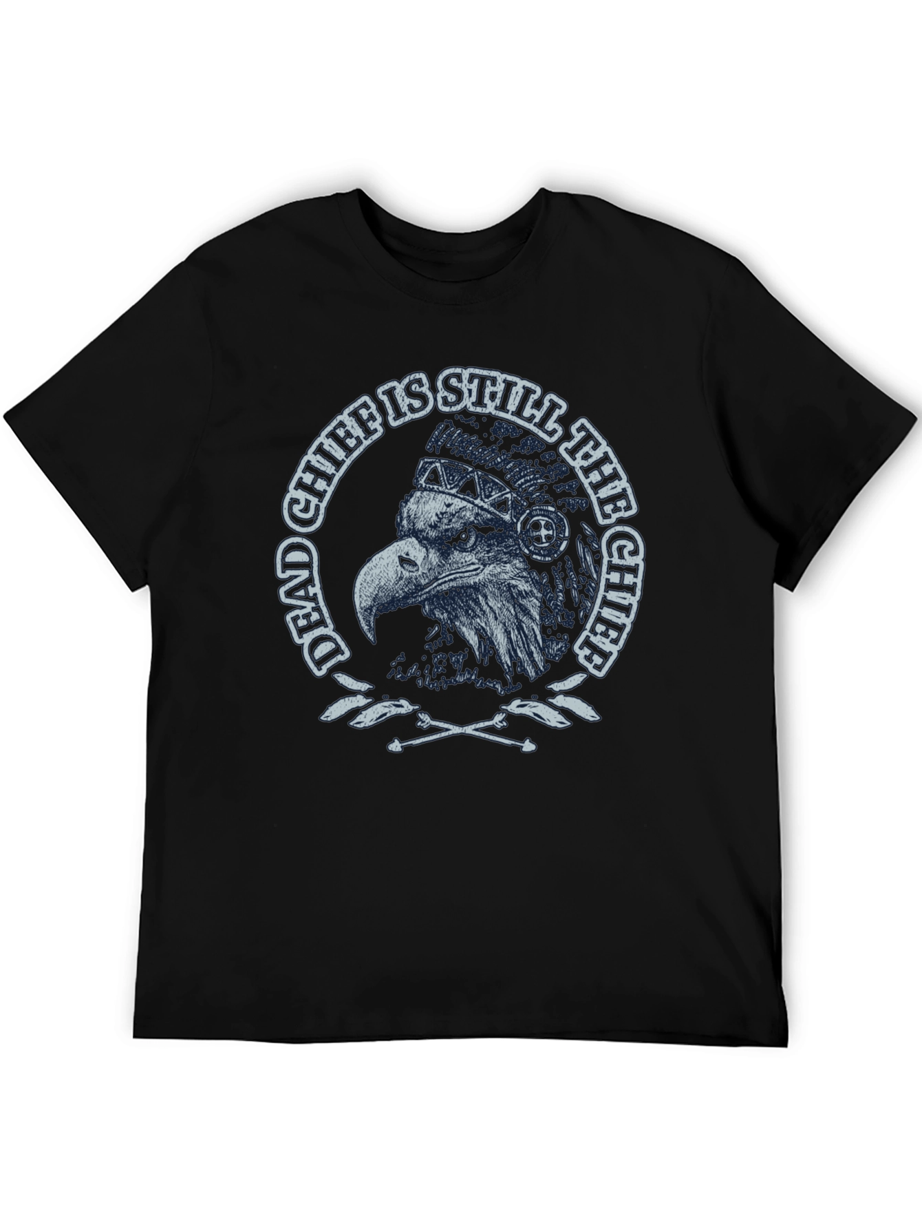 Dead Chief Eagle Graphic Tee - Black Cotton T-Shirt
