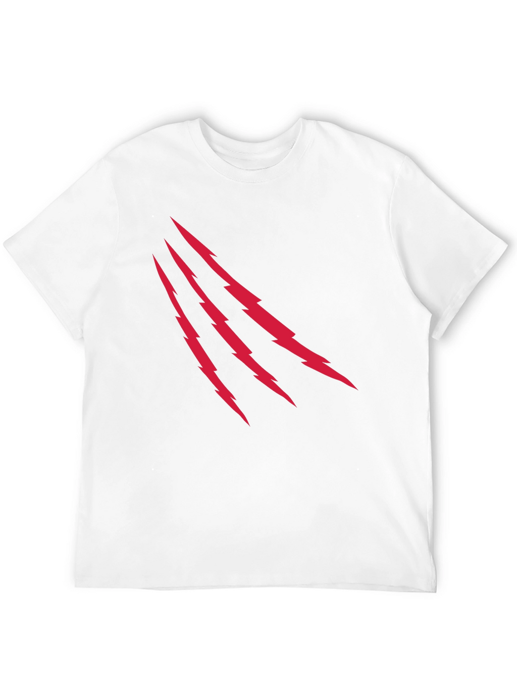 Mens Black T-Shirt with Red Lightning Claw Design