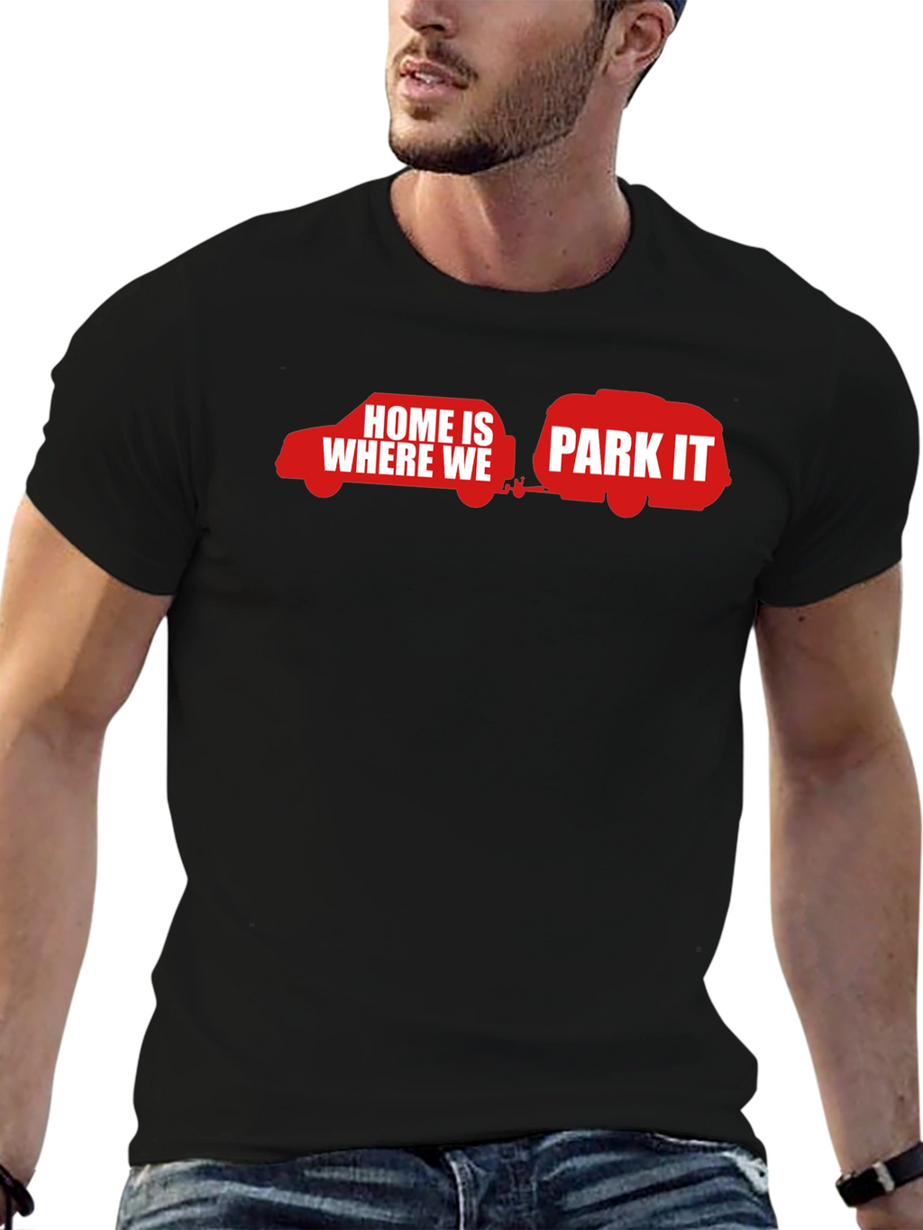 Home Is Where We Park It - Black T-Shirt
