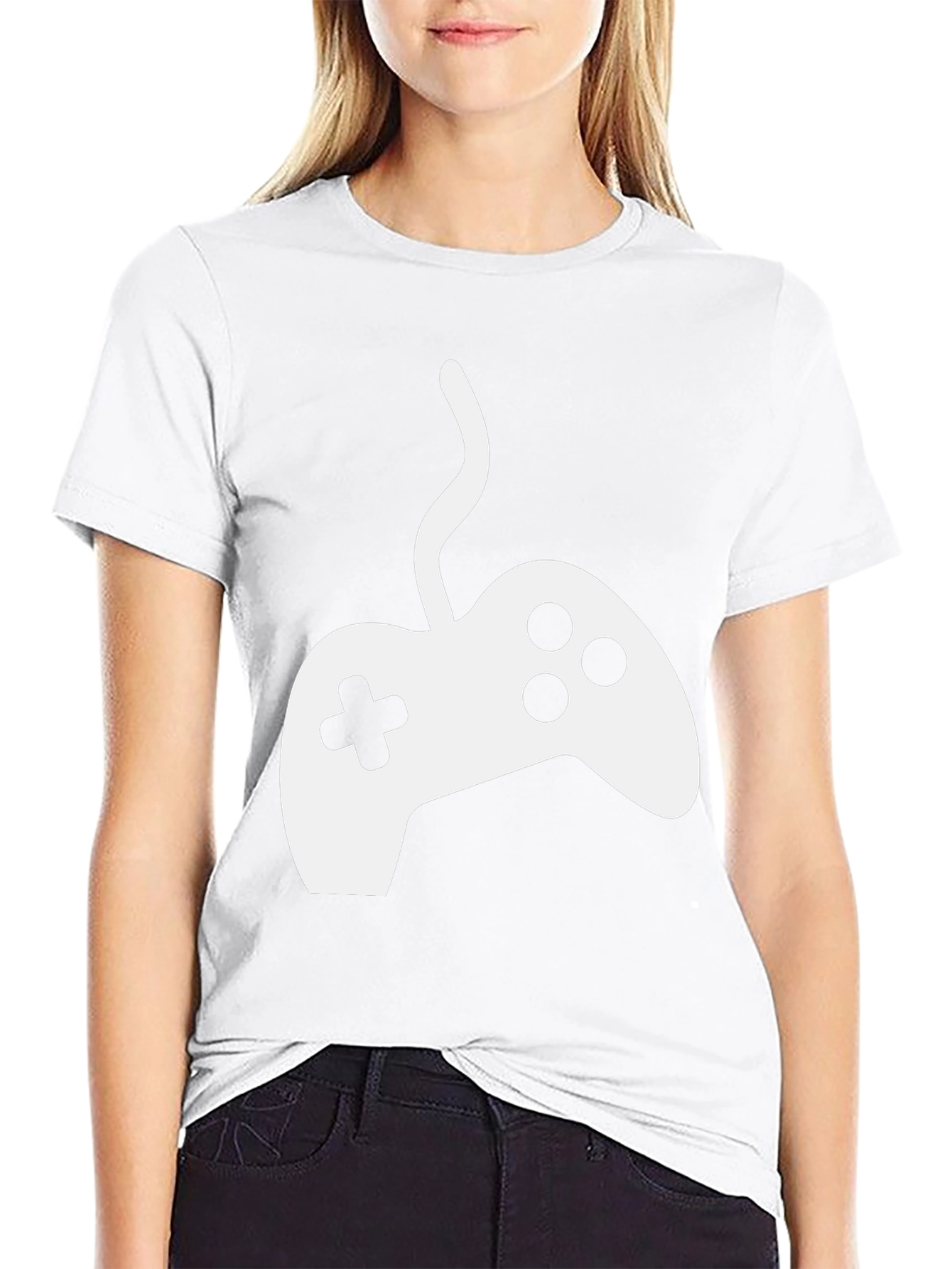 Gamer T-Shirt - White Controller Graphic Tee