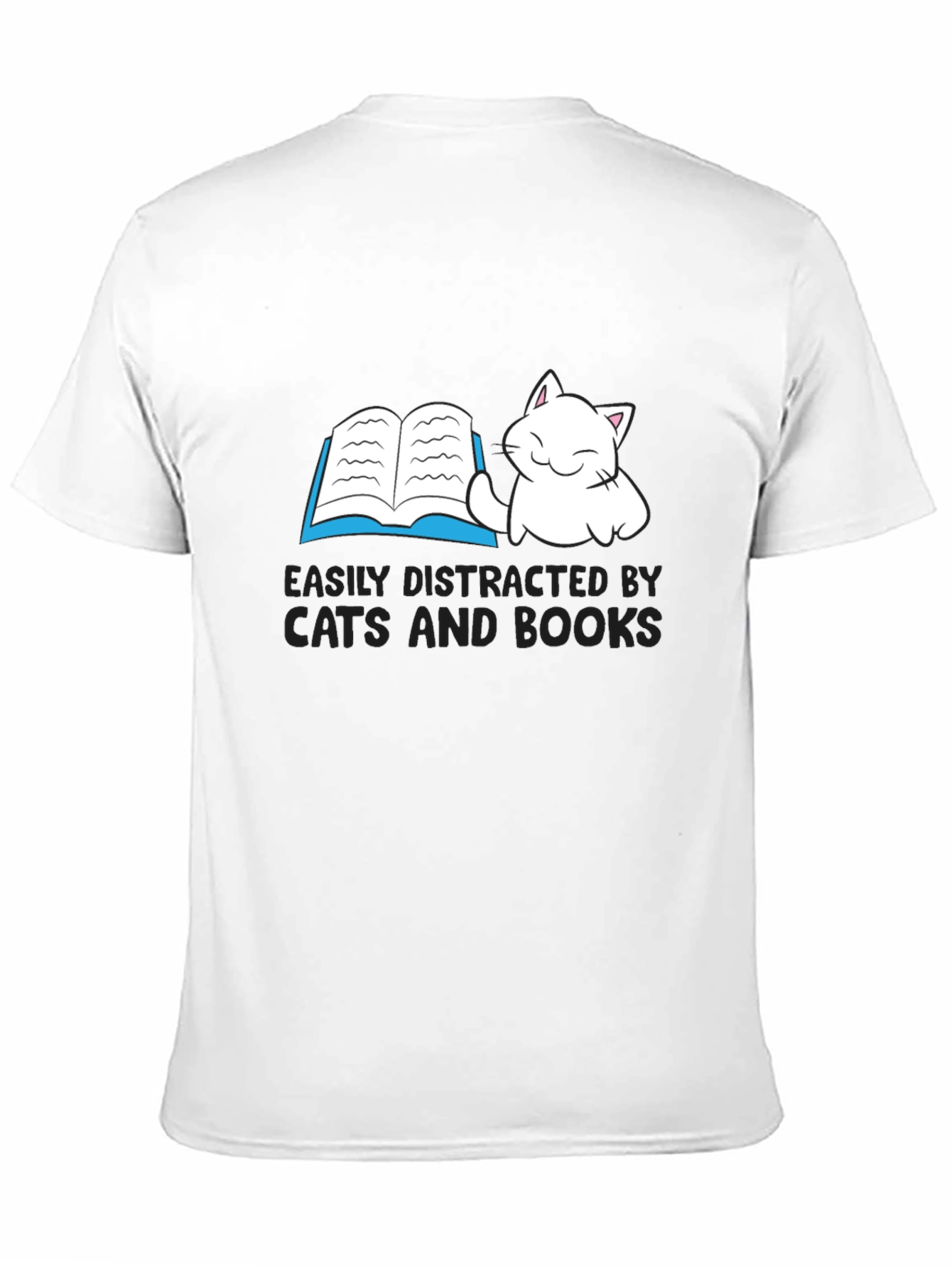 Easily Distracted By Cats and Books T-Shirt
