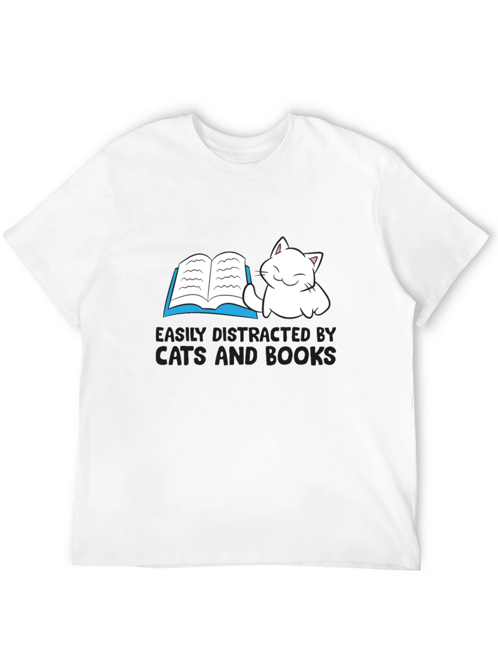Easily Distracted By Cats and Books T-Shirt