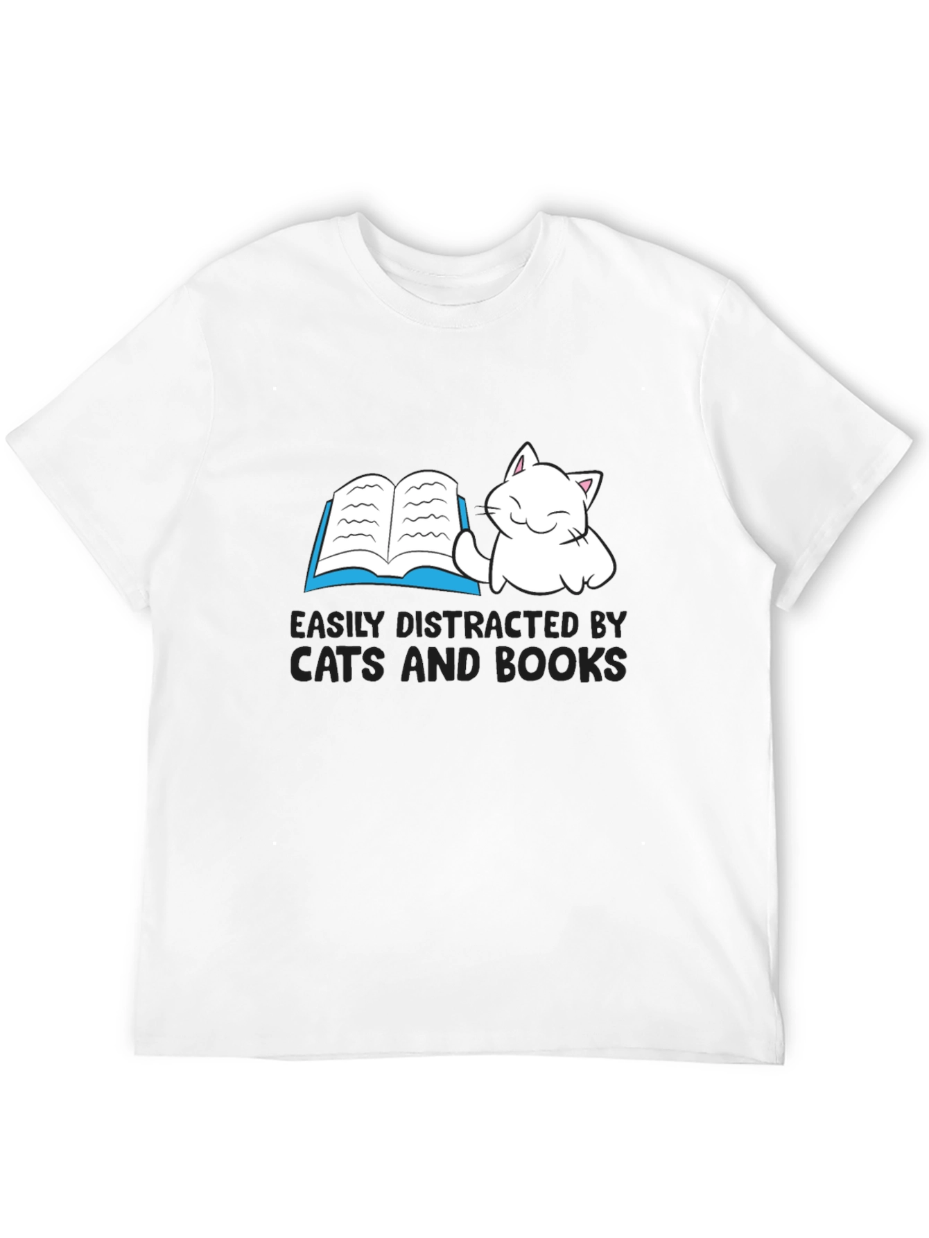 Easily Distracted By Cats and Books T-Shirt