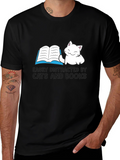 Easily Distracted By Cats and Books T-Shirt
