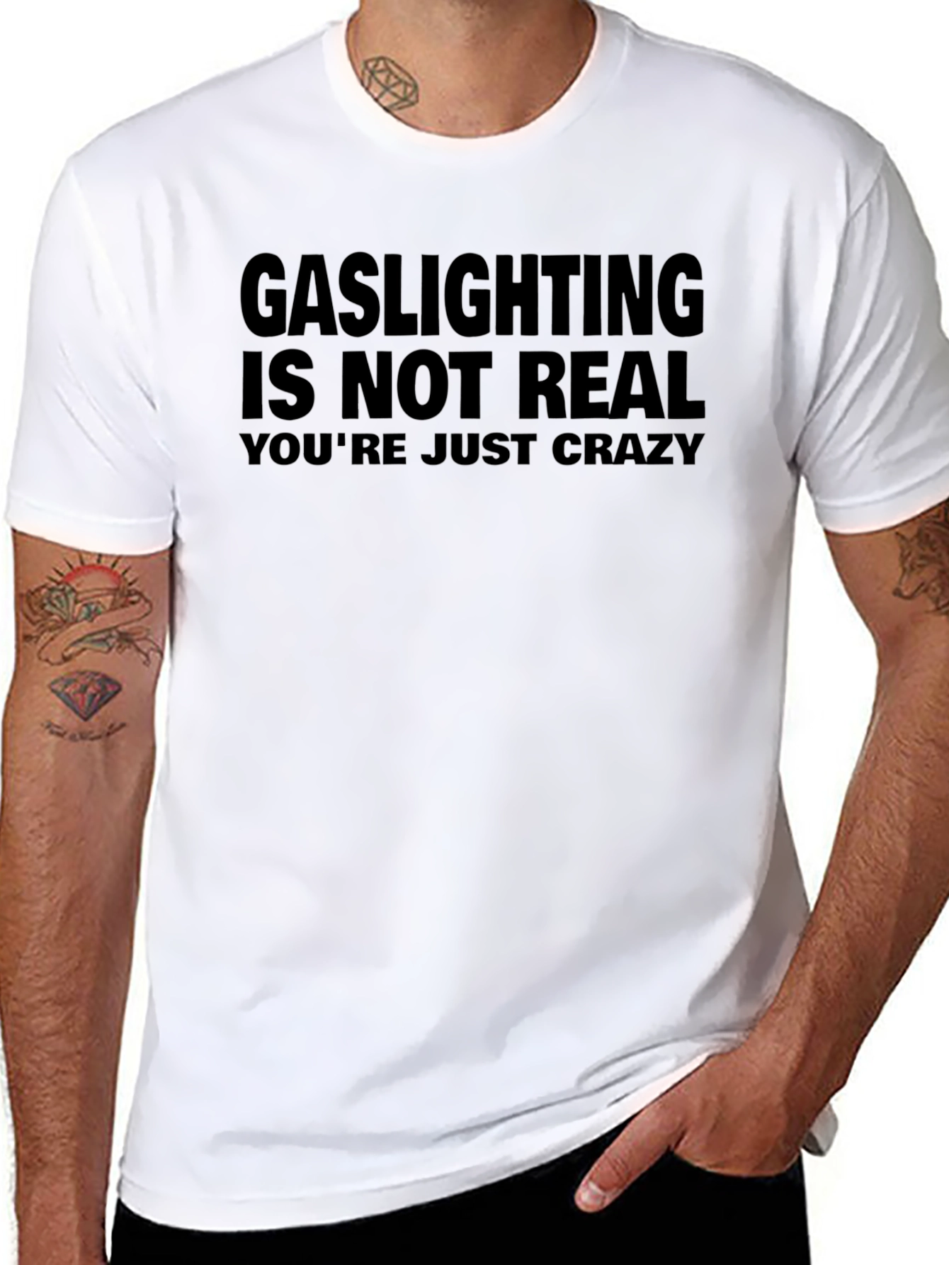 Gaslighting Is Not Real Sarcastic Graphic Tee