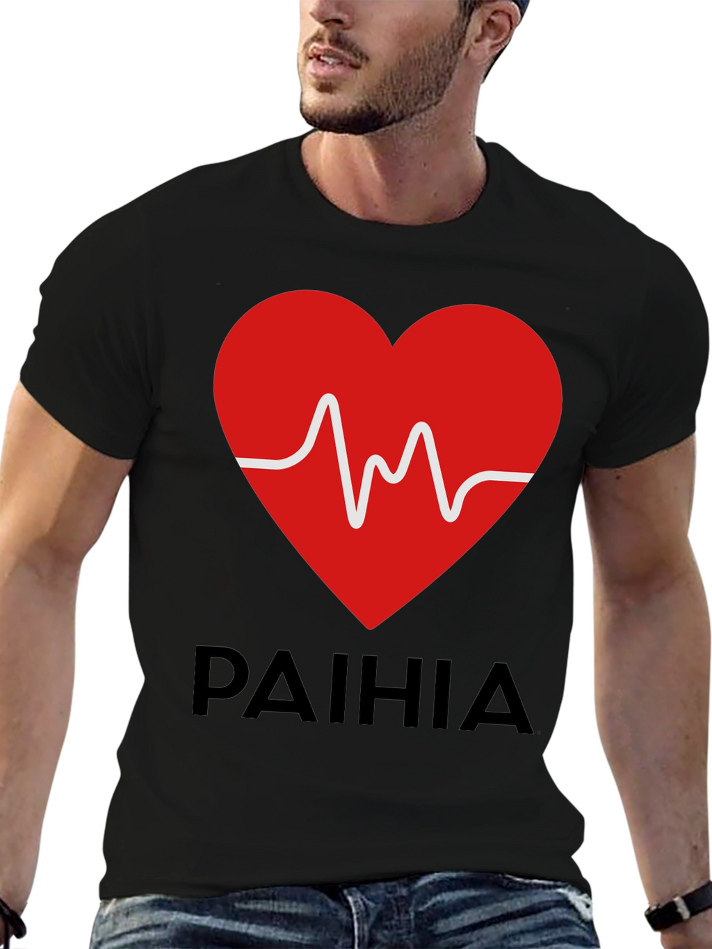 Paihia Heartbeat Graphic Tee - Black