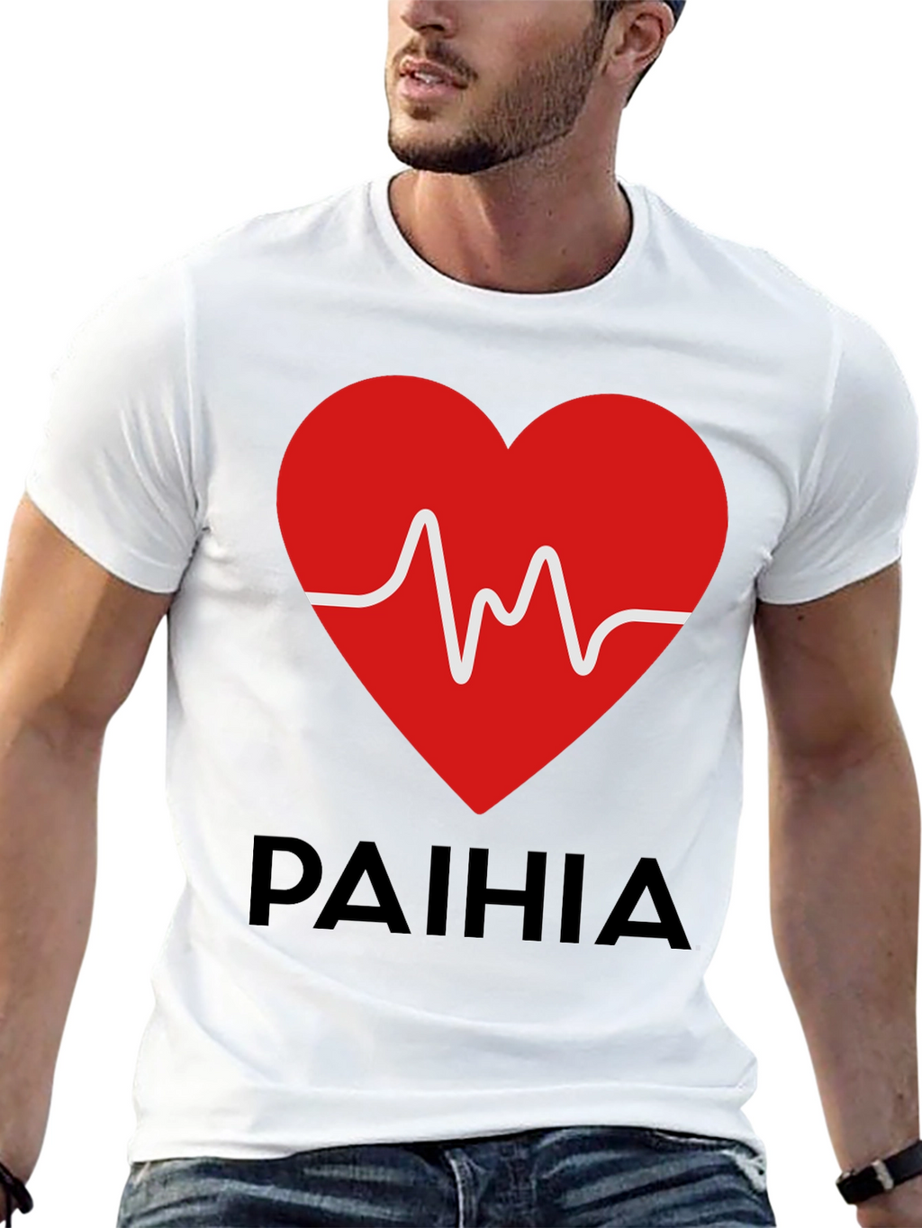 Paihia Heartbeat Graphic Tee - Black