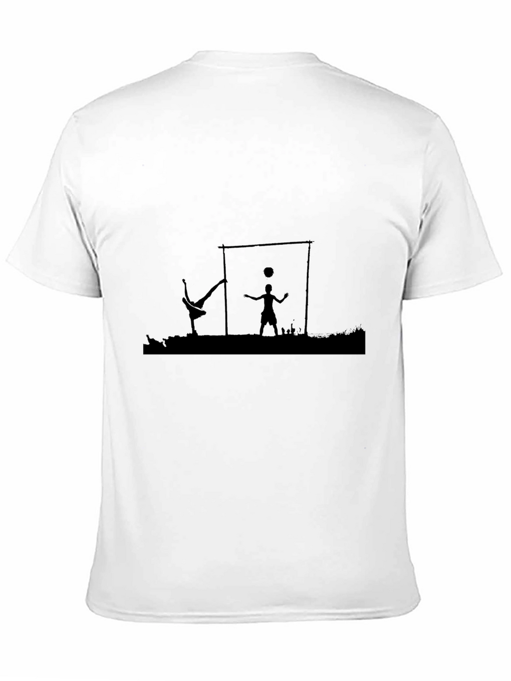 Street Soccer Silhouette Black T-Shirt