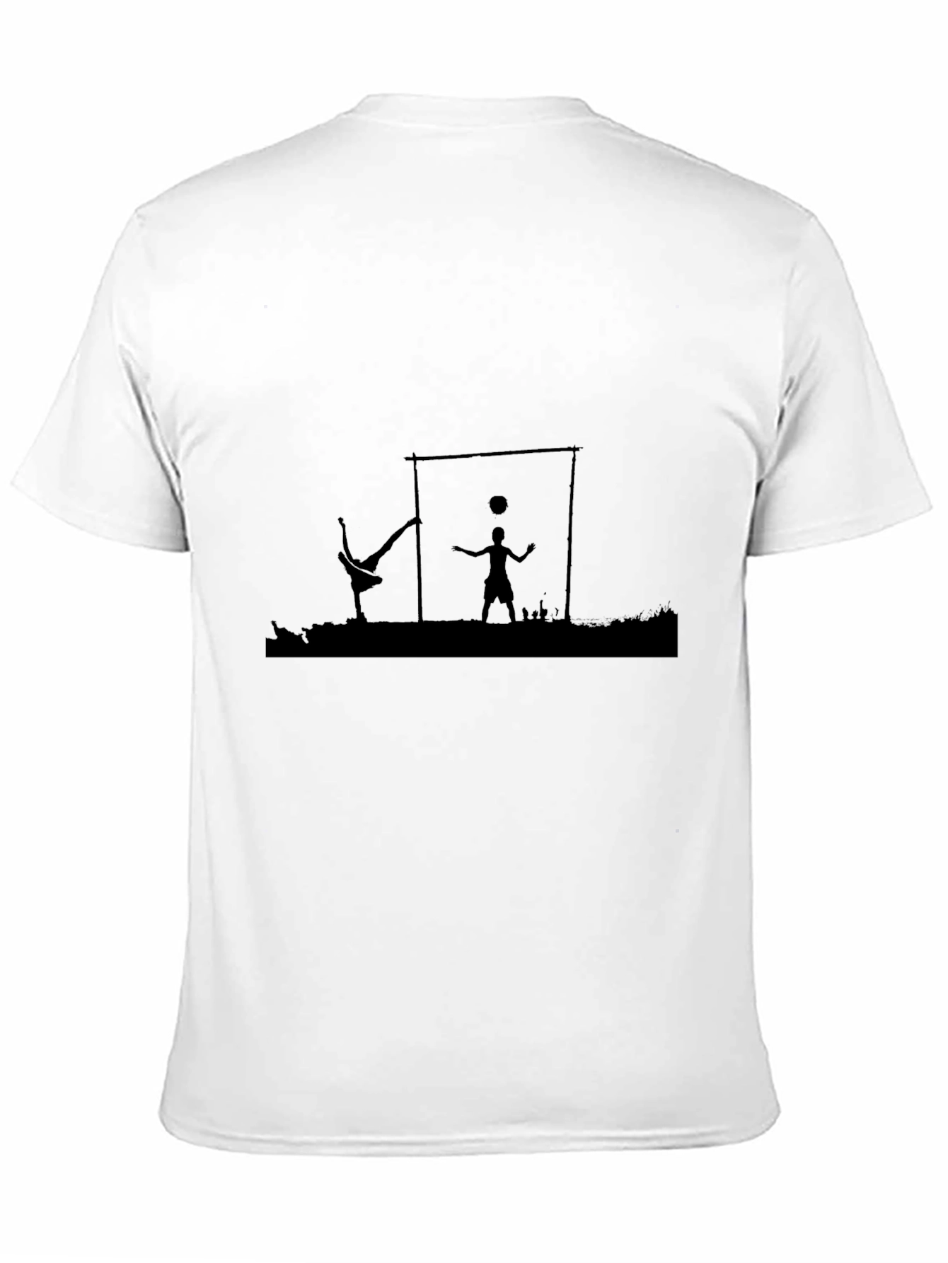 Street Soccer Silhouette Black T-Shirt