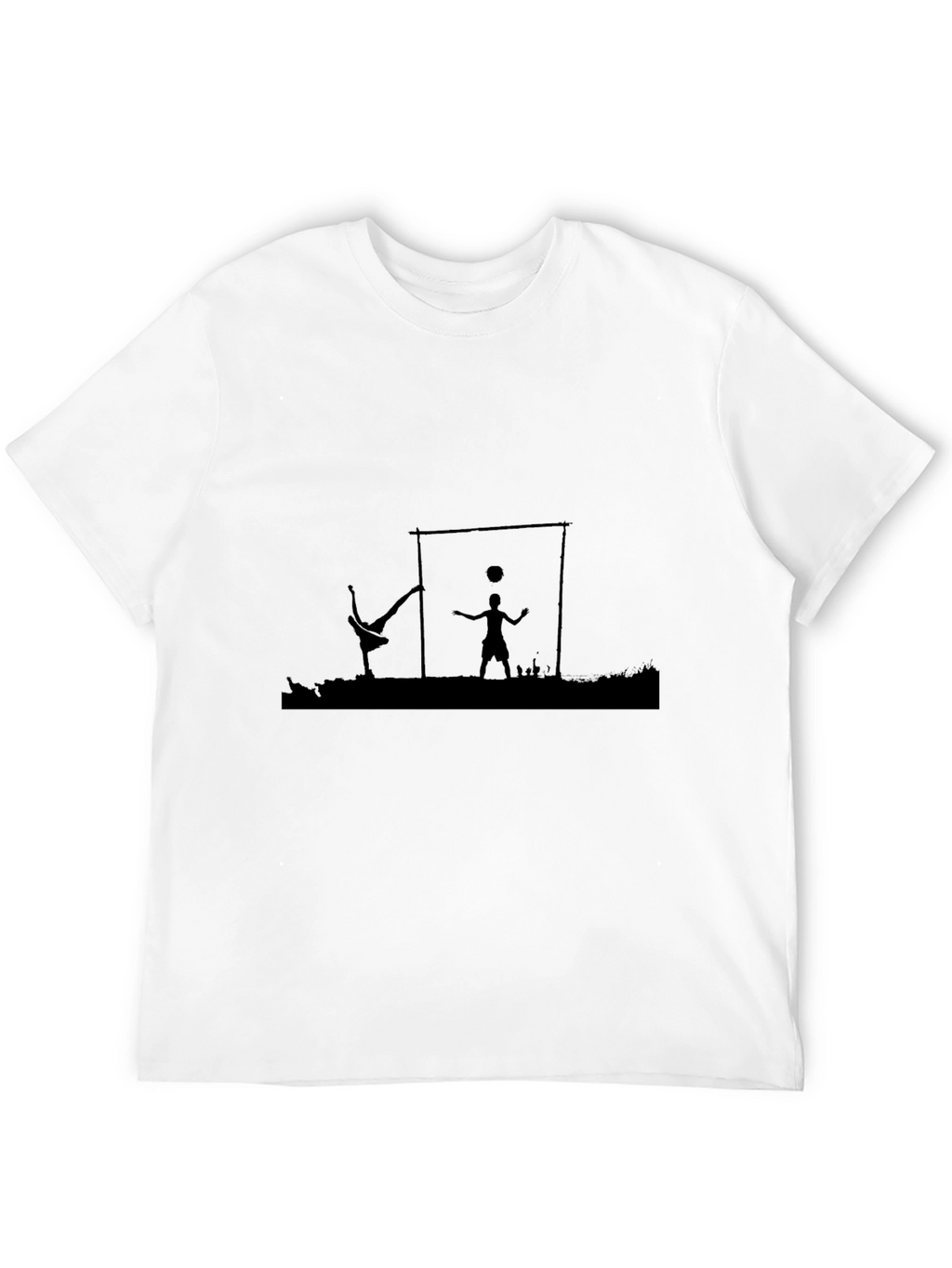 Street Soccer Silhouette Black T-Shirt