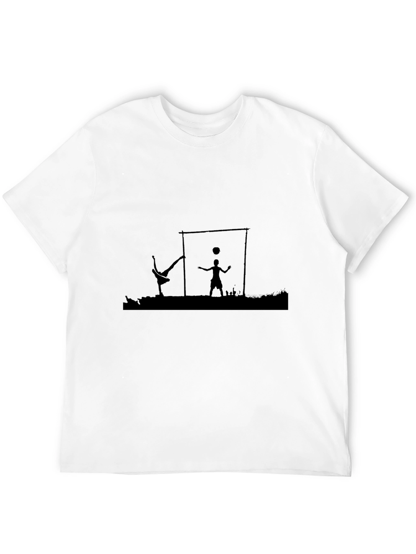 Street Soccer Silhouette Black T-Shirt