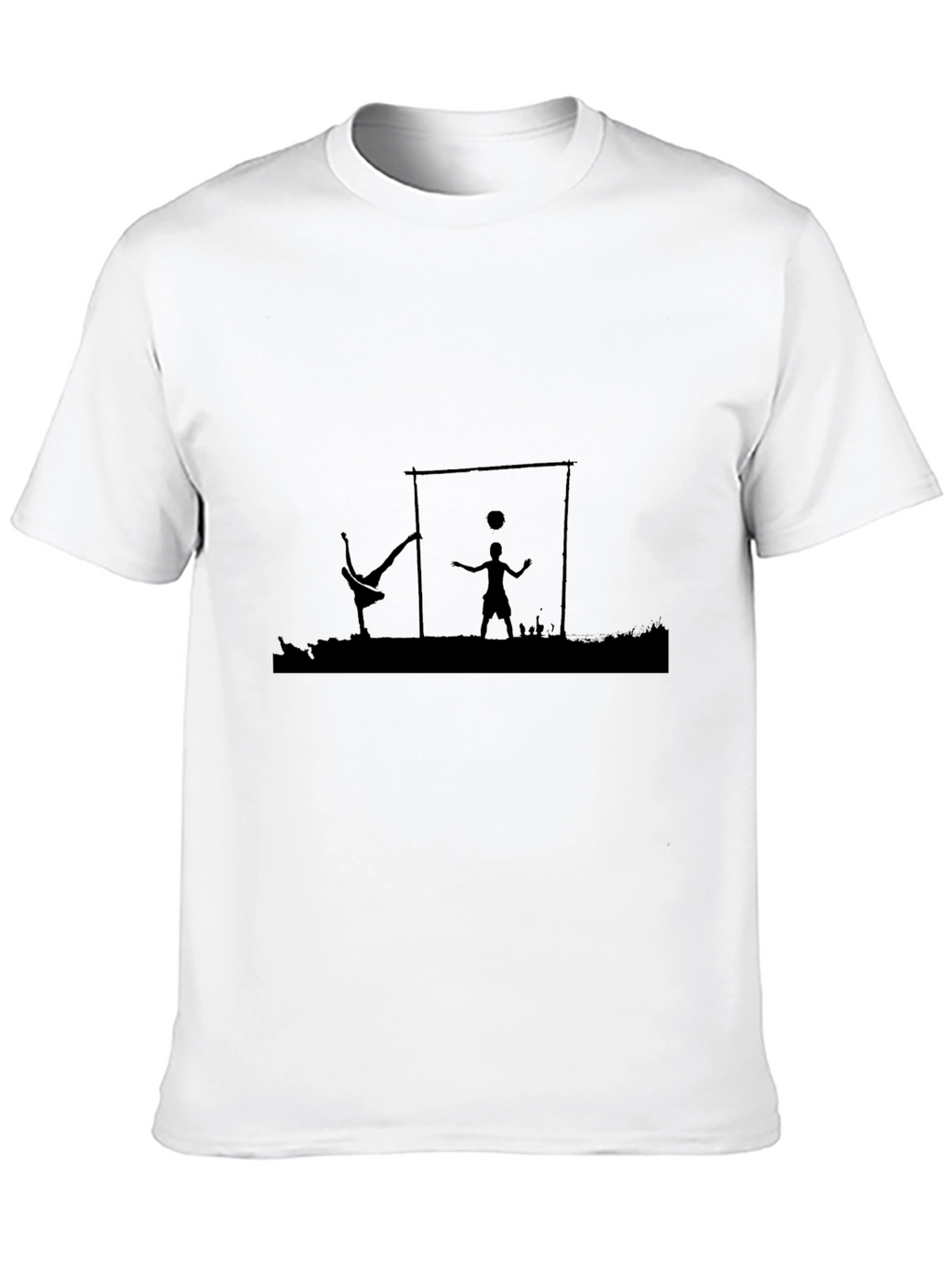 Street Soccer Silhouette Black T-Shirt
