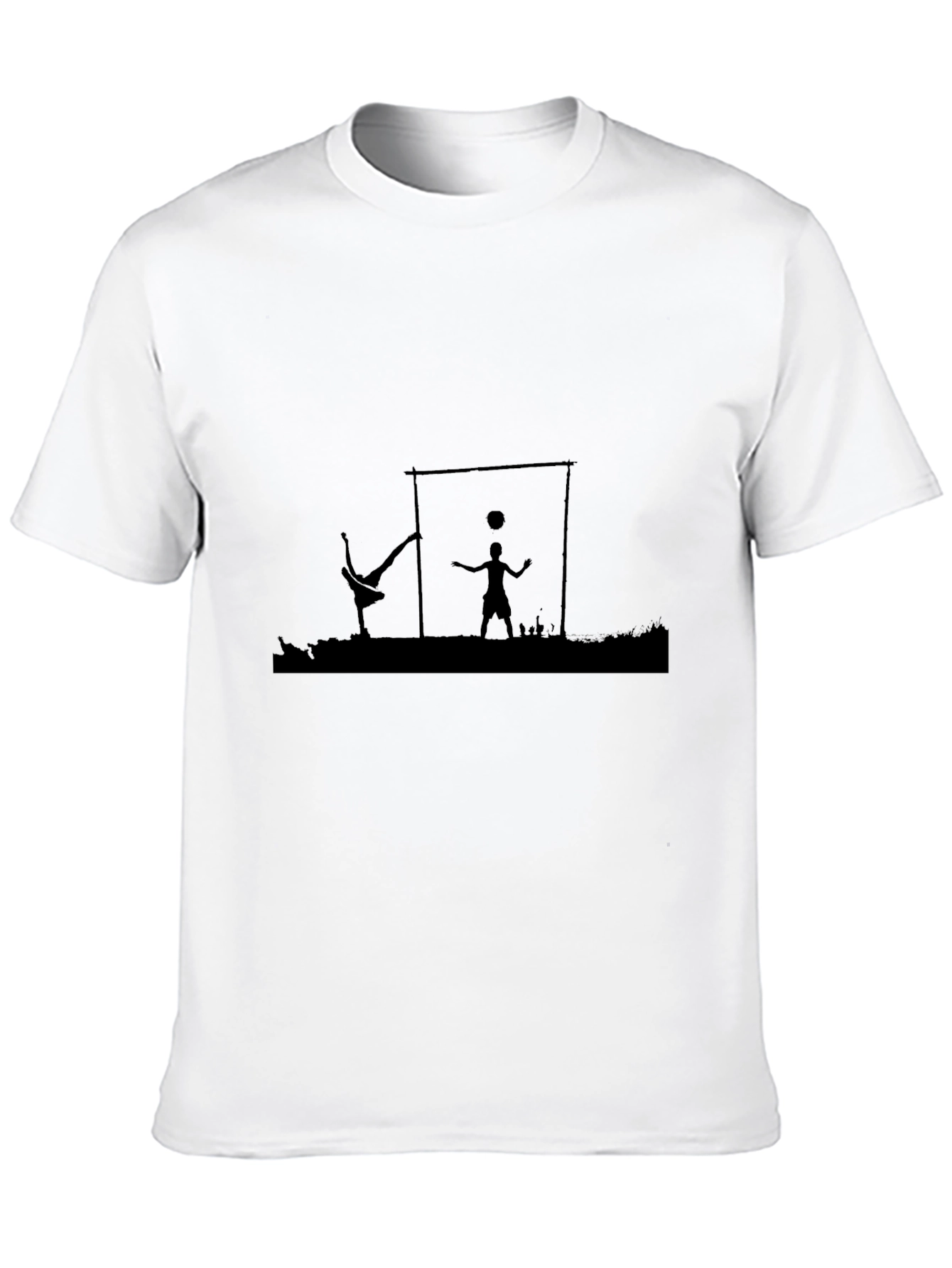 Street Soccer Silhouette Black T-Shirt