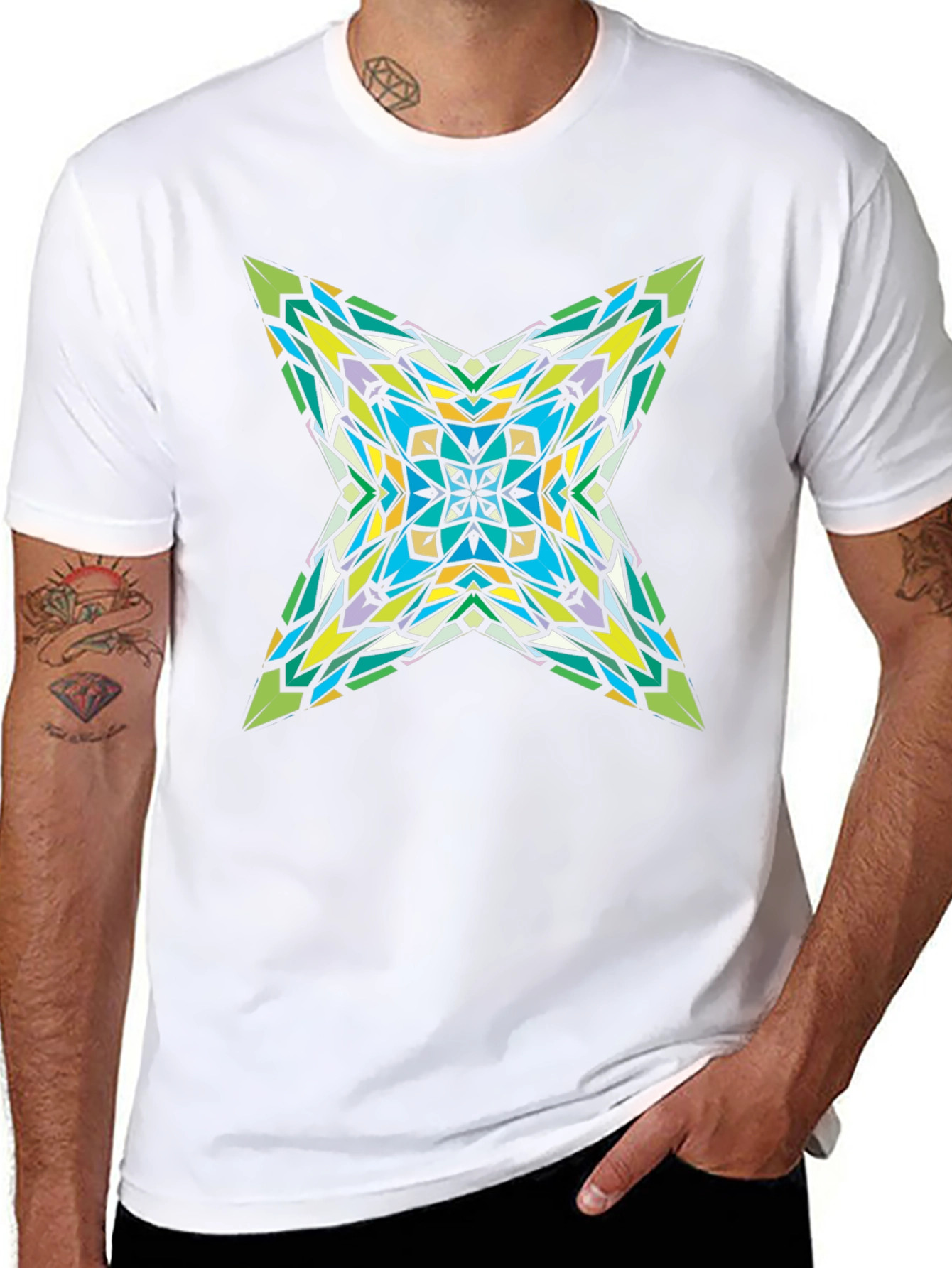 Kaleidoscope Star Graphic Black T-Shirt